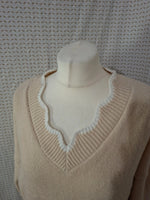 Pull beige col V Emery Rose - Taille L - 40