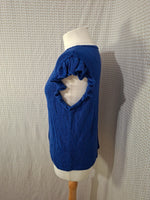 Top bleu coton Mademoiselle-Élégance - Taille S - 36