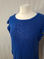 Top bleu coton Mademoiselle-Élégance - Taille S - 36