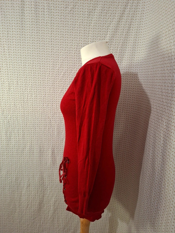 Robe pull rouge Mademoiselle-Élégance - Taille M - 38