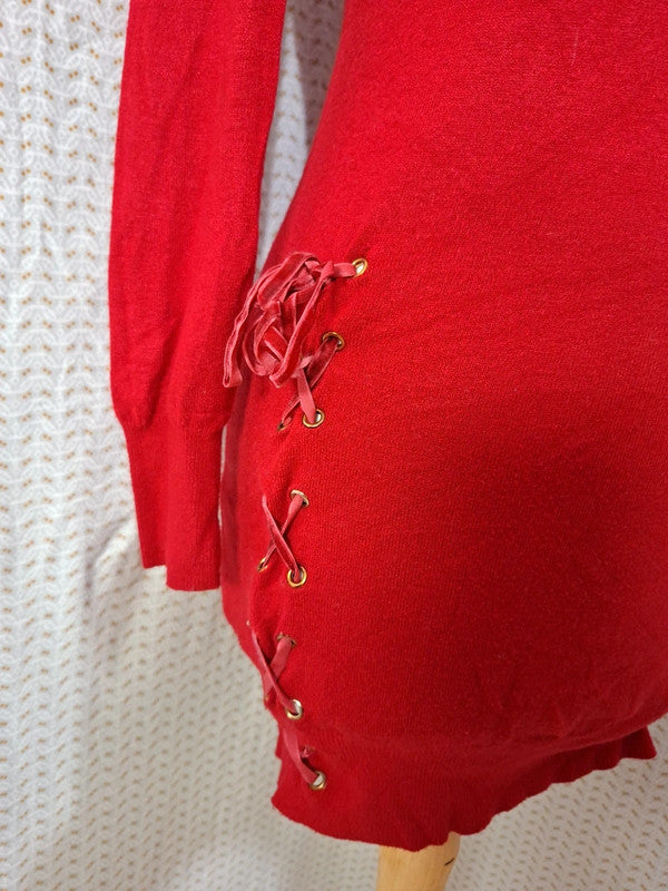 Robe pull rouge Mademoiselle-Élégance - Taille M - 38