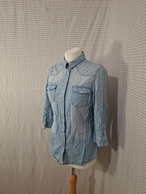 Chemisier bleu Yessica - Taille M - 38