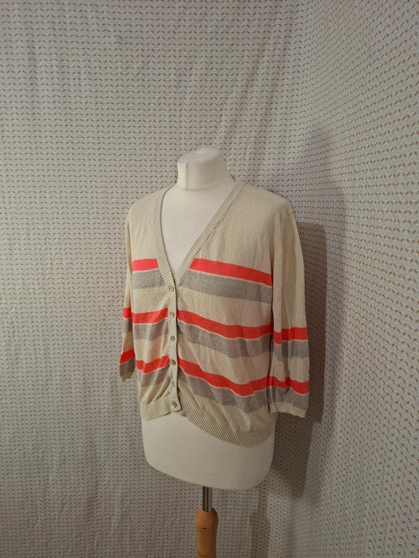 Cardigan beige et gris Mango - Taille S - 36