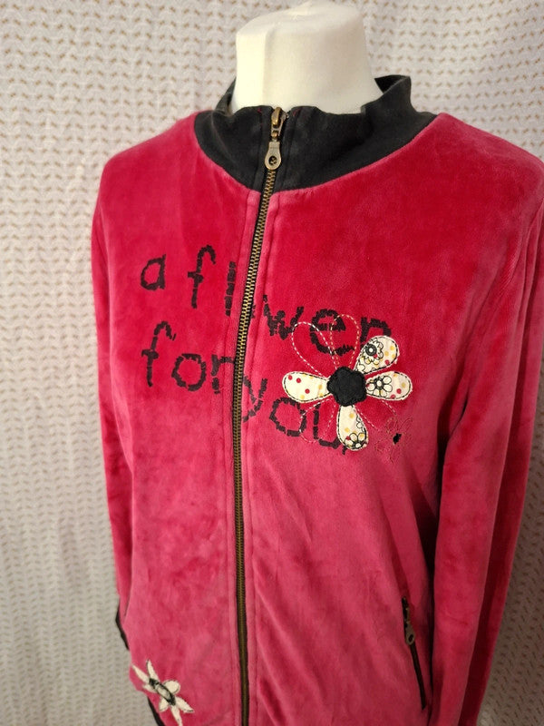 Sweat rouge fleurie Senoretta - Taille M - 38