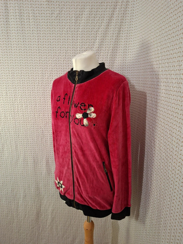 Sweat rouge fleurie Senoretta - Taille M - 38