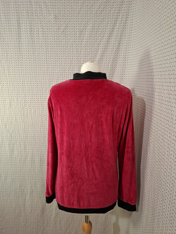 Sweat rouge fleurie Senoretta - Taille M - 38