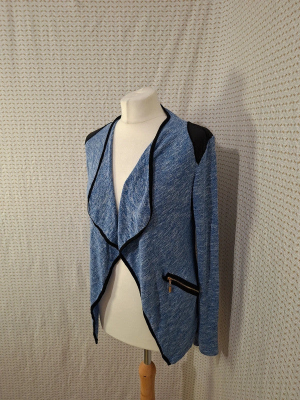 Gilet bleu et noir Mademoiselle-Élégance - Taille M - 38