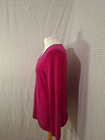 Pull col V rose Mademoiselle-Élégance - Taille XL - 42