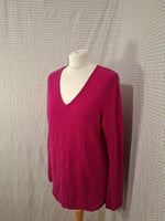 Pull col V rose Mademoiselle-Élégance - Taille XL - 42