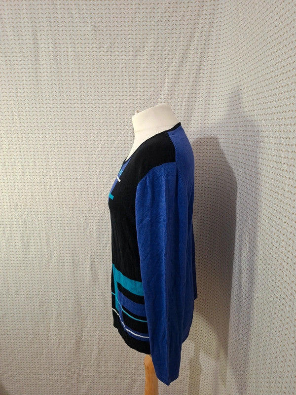 Pull noir à motifs Christine Laure - Taille XL - 42