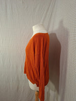Pull col V orange Mademoiselle-Élégance - Taille S - 36