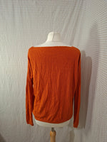 Pull col V orange Mademoiselle-Élégance - Taille S - 36
