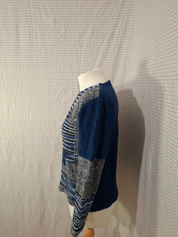 Pull bleu et blanc I.Odena - Taille S - 36