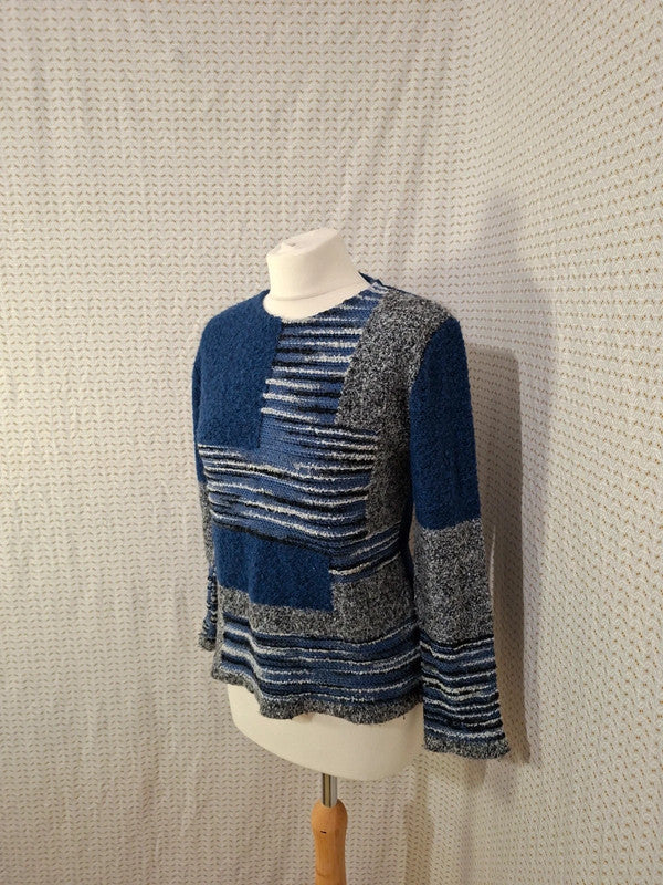 Pull bleu et blanc I.Odena - Taille S - 36