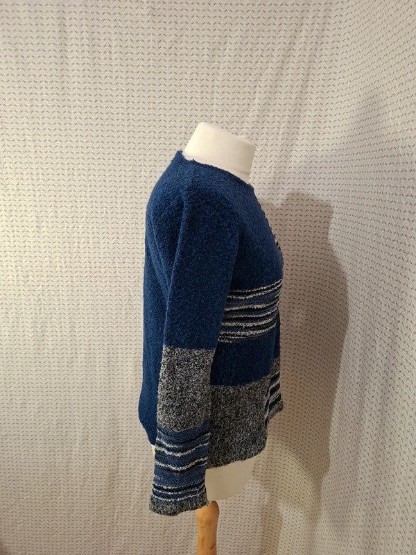 Pull bleu et blanc I.Odena - Taille S - 36