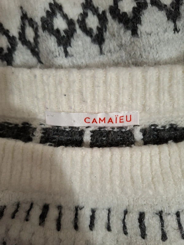 Pull blanc Camaïeu - Taille M - 38