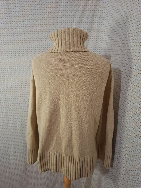 Pull beige col roulé H&M - Taille S - 36