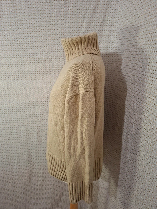 Pull beige col roulé H&M - Taille S - 36