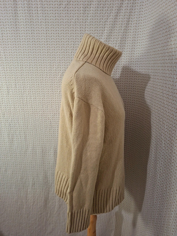 Pull beige col roulé H&M - Taille S - 36