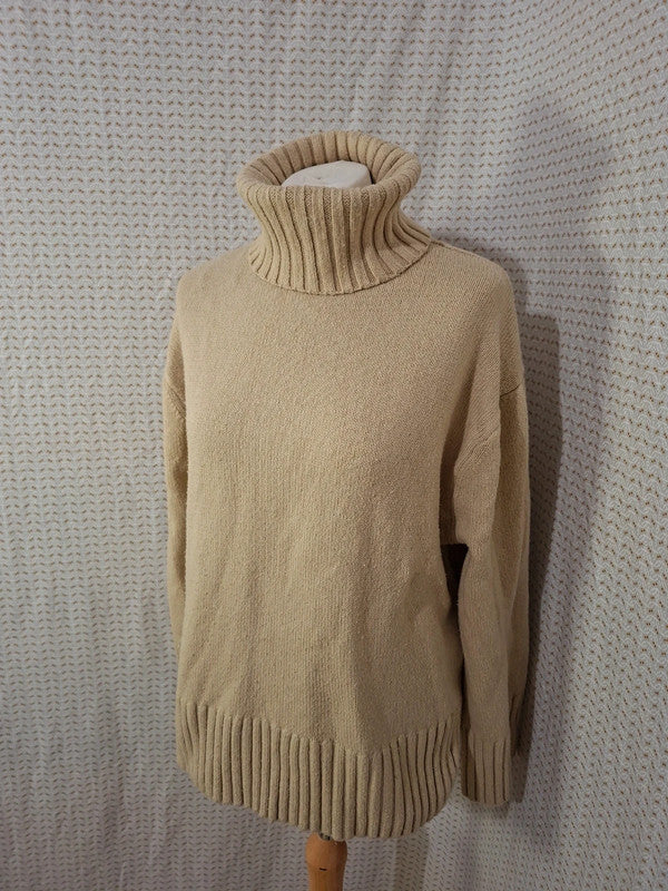Pull beige col roulé H&M - Taille S - 36