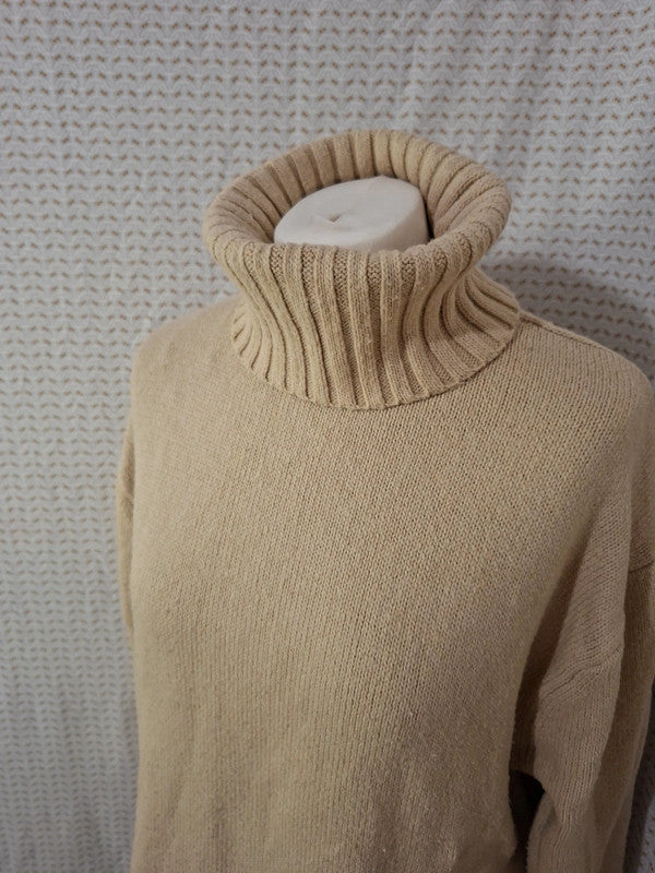 Pull beige col roulé H&M - Taille S - 36