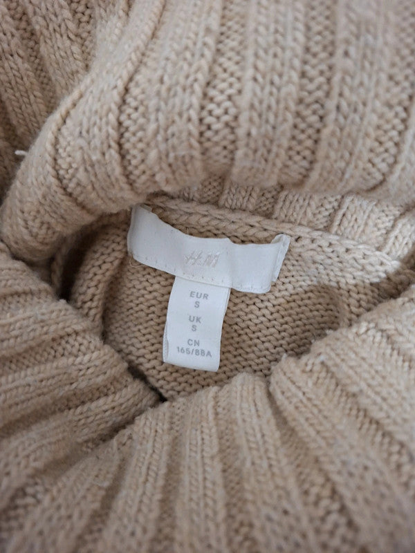 Pull beige col roulé H&M - Taille S - 36