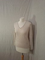 Pull col V beige edc - Taille XS - 34