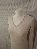 Pull col V beige edc - Taille XS - 34