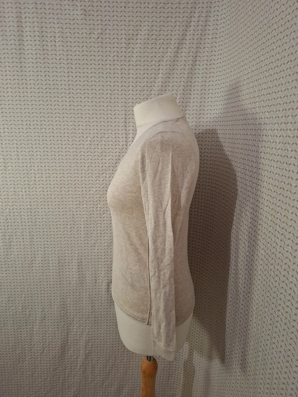 Pull col V beige edc - Taille XS - 34