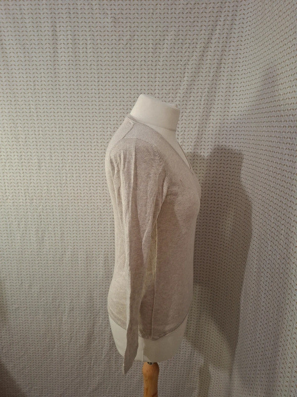 Pull col V beige edc - Taille XS - 34