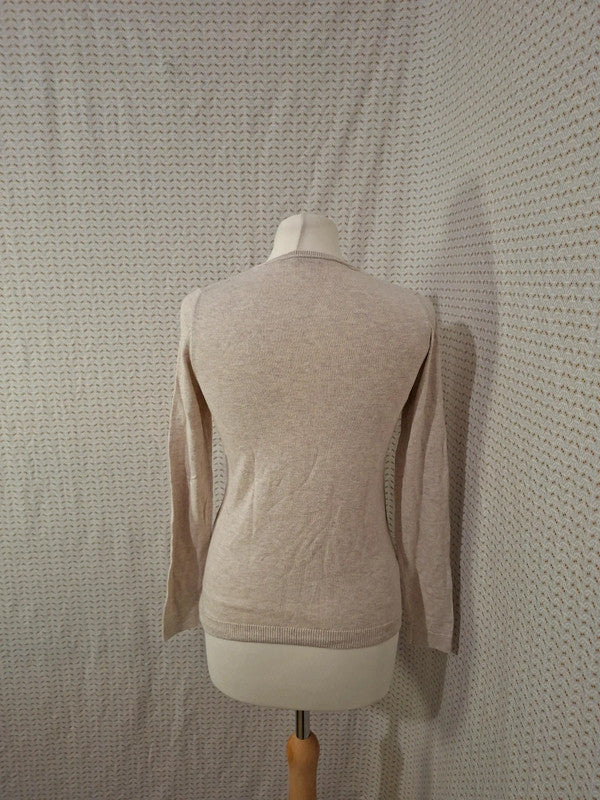 Pull col V beige edc - Taille XS - 34