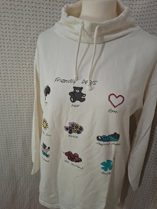 Pull blanc à motifs 3 Suisses - Taille L - 40