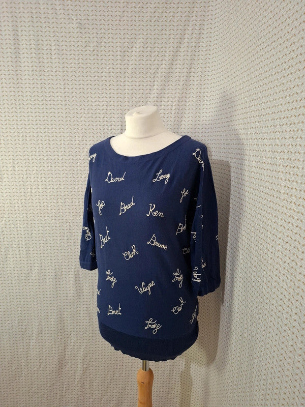 Blouse bleu marine American Retro - Taille L - 40