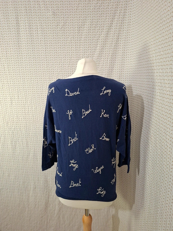 Blouse bleu marine American Retro - Taille L - 40