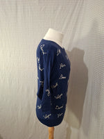 Blouse bleu marine American Retro - Taille L - 40