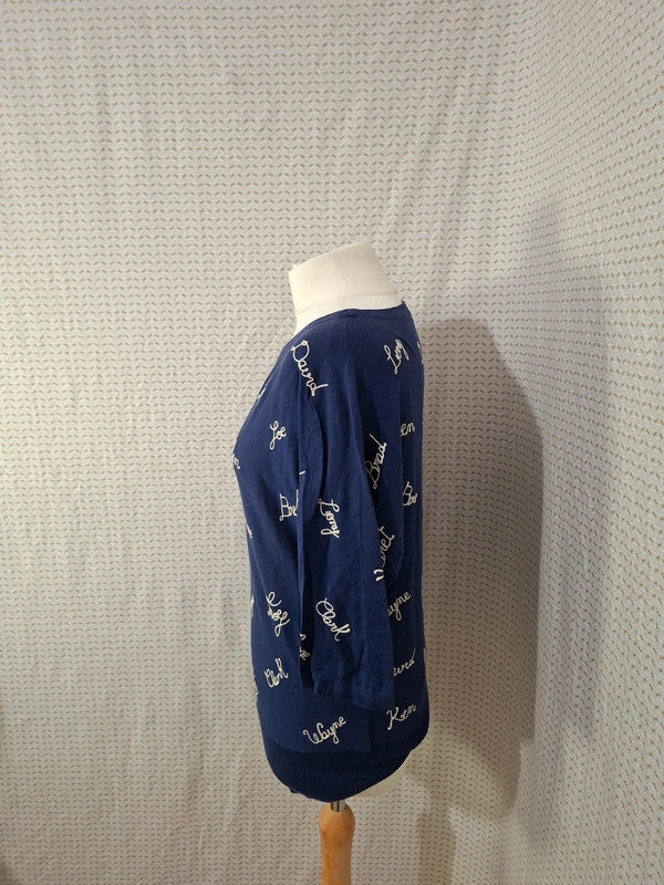 Blouse bleu marine American Retro - Taille L - 40