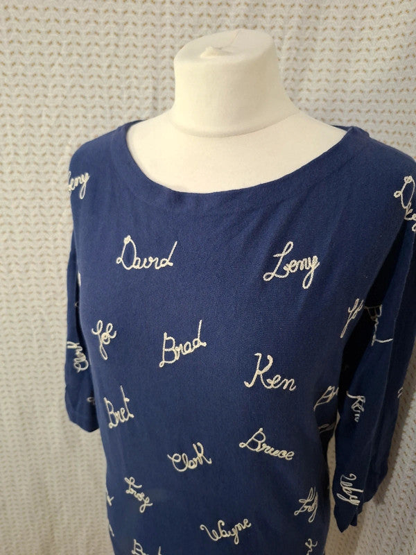 Blouse bleu marine American Retro - Taille L - 40