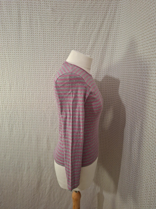 Pull rayé rose et gris Terre & mer - Taille M - 38