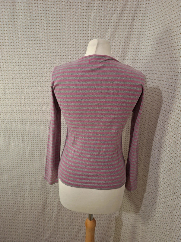 Pull rayé rose et gris Terre & mer - Taille M - 38