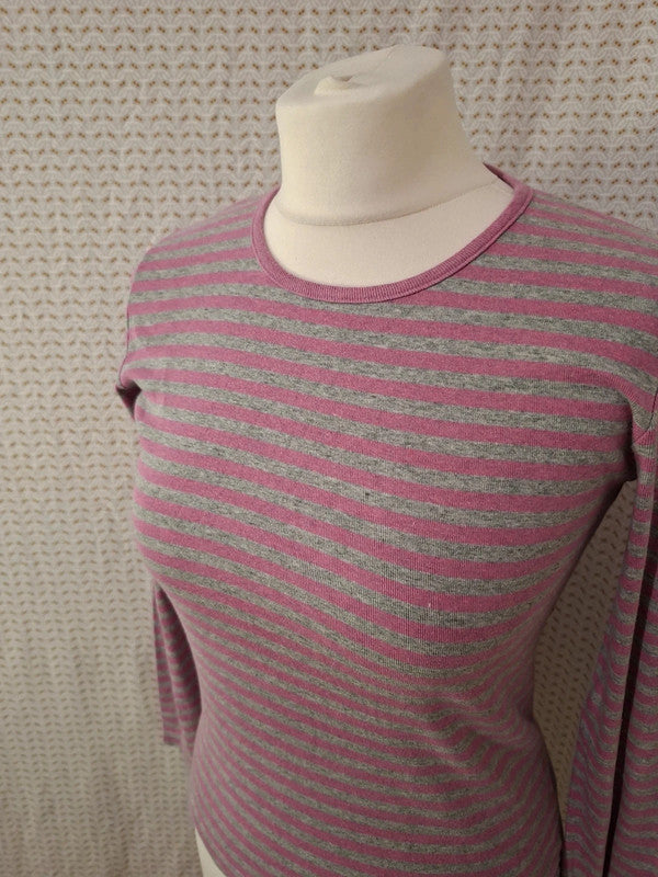Pull rayé rose et gris Terre & mer - Taille M - 38