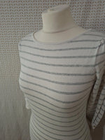 Pull blanc rayé Camaïeu - Taille S - 36