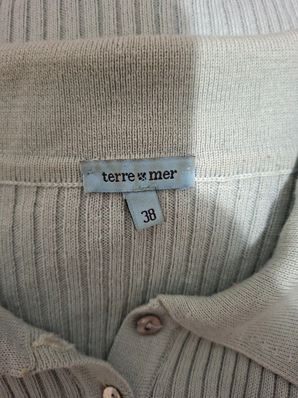 Polo à manche longue bleu Terre & mer - Taille M - 38