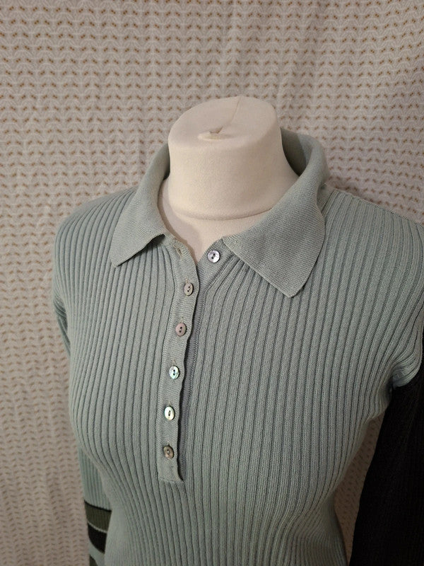 Polo à manche longue bleu Terre & mer - Taille M - 38