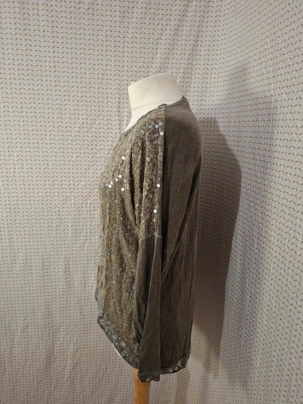 Blouse kaki brillante Tulipe - Taille M - 38