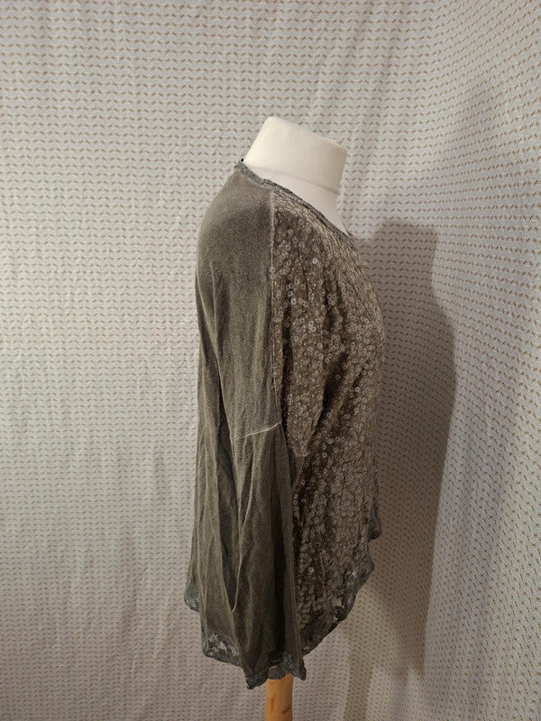 Blouse kaki brillante Tulipe - Taille M - 38