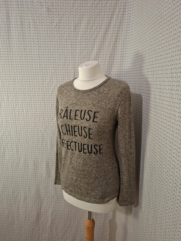 Pull marron Mademoiselle-Élégance - Taille L - 40