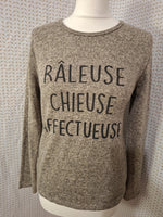 Pull marron Mademoiselle-Élégance - Taille L - 40