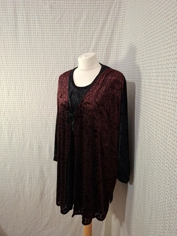 Blouse léopard rouge et noir Si belle et- Taille XL - 42