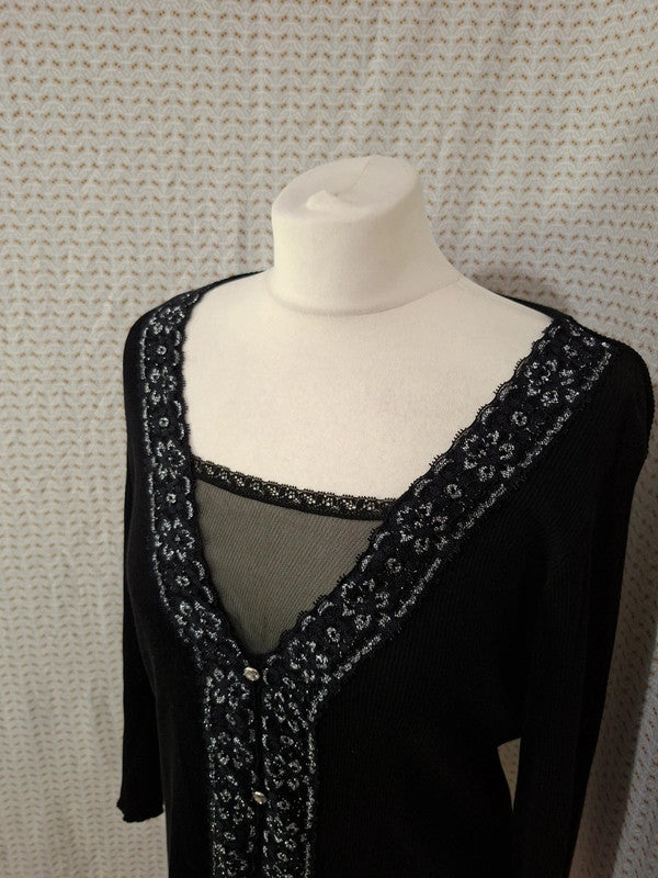 Blouse noir brillante Anne Weyburn - 5XL - 50