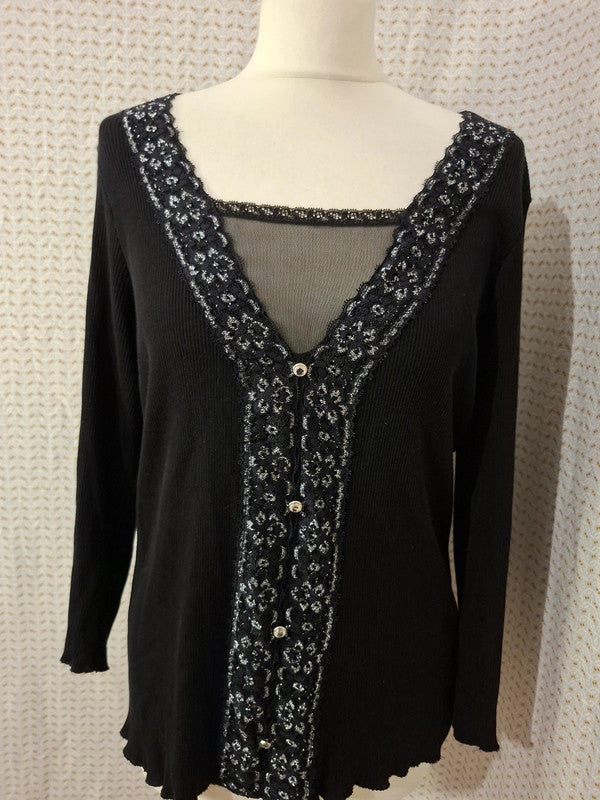 Blouse noir brillante Anne Weyburn - 5XL - 50